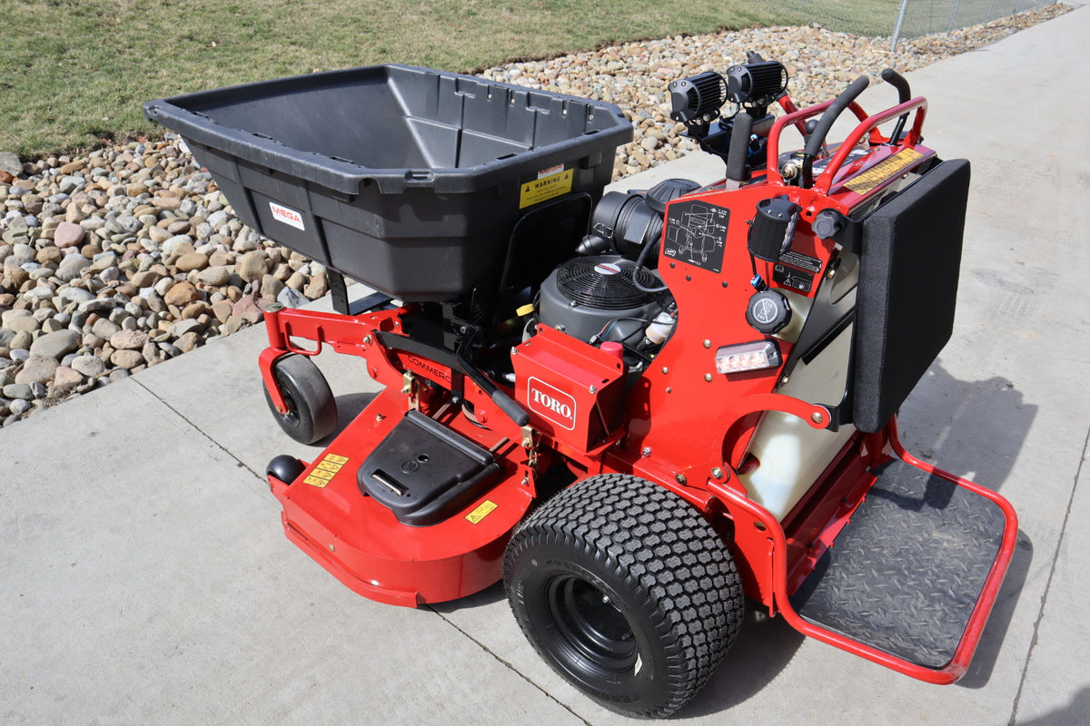 Toro Grandstand stand-on mower with mulch dump upgrade


